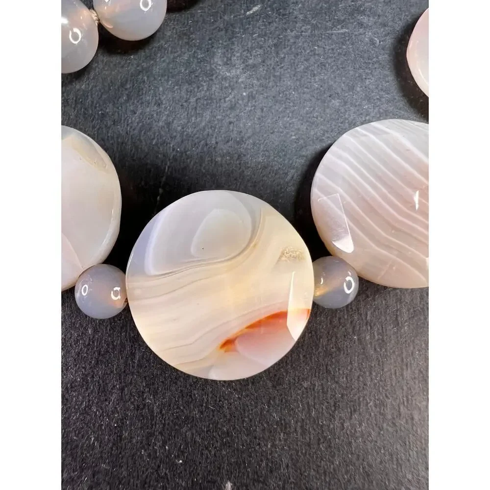 NEW Botswana agate necklace with sterling silver clasp